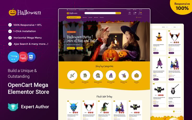 Halloween - Halloween Party and Gift and Christmas Store OpenCart theme