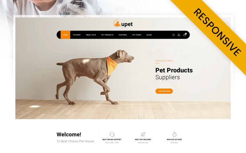 Upet Pets Store OpenCart Template