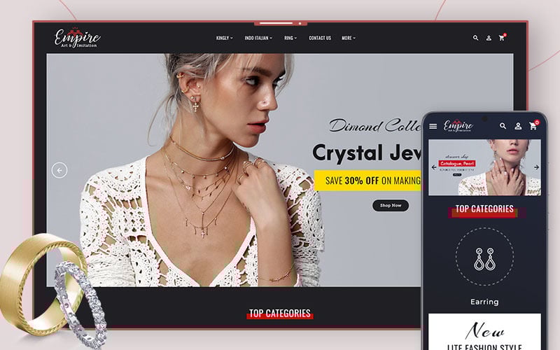 Empire art & imitation - OpenCart Theme for Online Jewelry Store