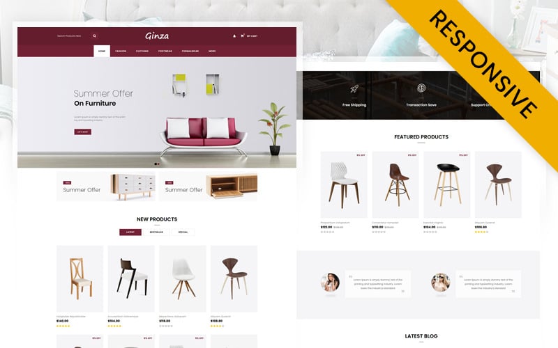 Ginza - Furniture Store OpenCart Responsive Template